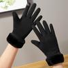 Ladies Winter Touch Gloves with Plush Lining, Thick Thermal Gloves, Durable Polyester Winter Warm Gloves For Outdoor Sport Cycling