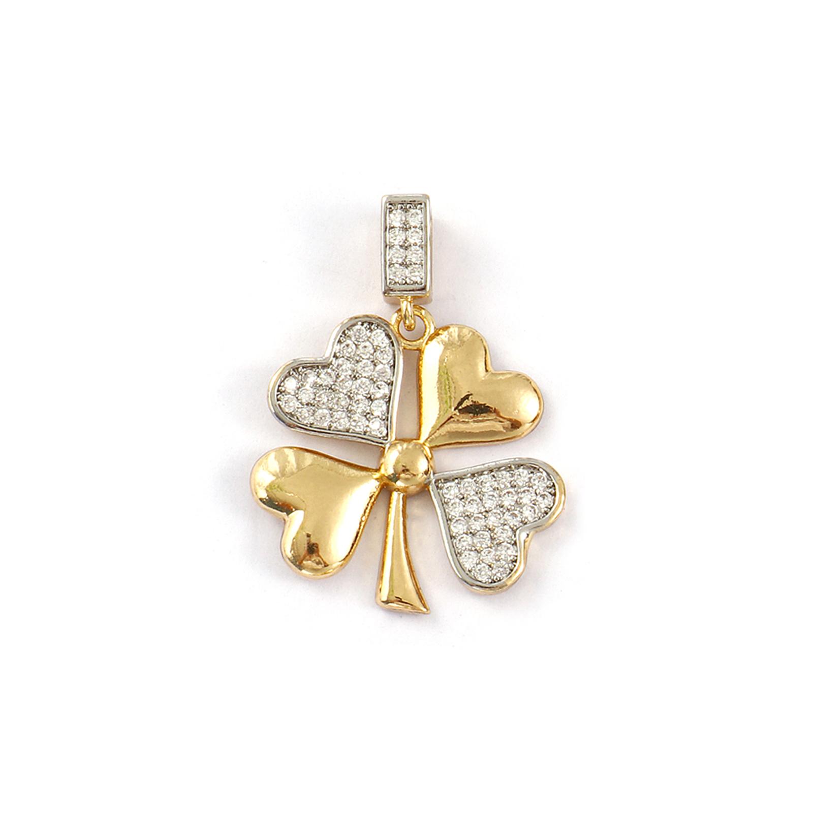 1 Piece Brass Charms 18K Gold Plated Two Tone Sun Flower Round Star Clear Cubic Zirconia Pendant For DIY Necklace Jewelry Making