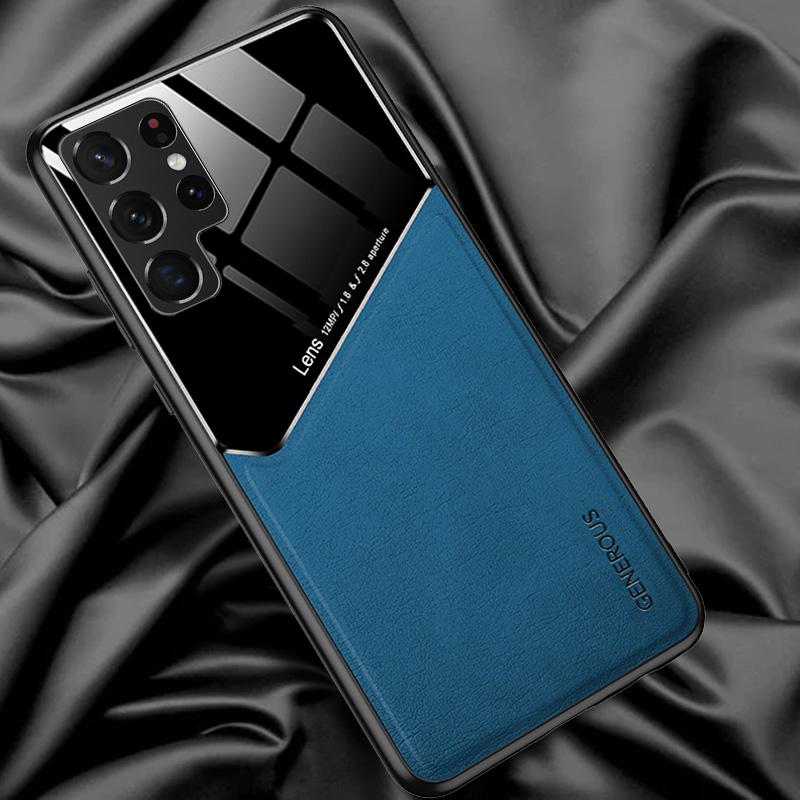 For Samsung S 22 Ultra Case Leather Texture Bilmagnetisk telefondeksel Samsungs Galaxy S23 Ultra 23 Plus 22Ultra Støtsikker Coque