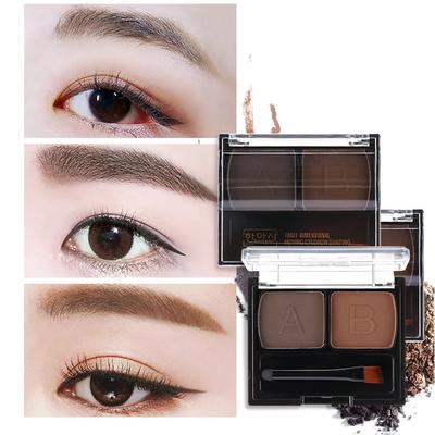 1 PEÇA Pó Realçador de Sobrancelhas 2 Cores Longa Duração Fácil de Usar Olhos Naturais Pó de Sobrancelha Bicolor