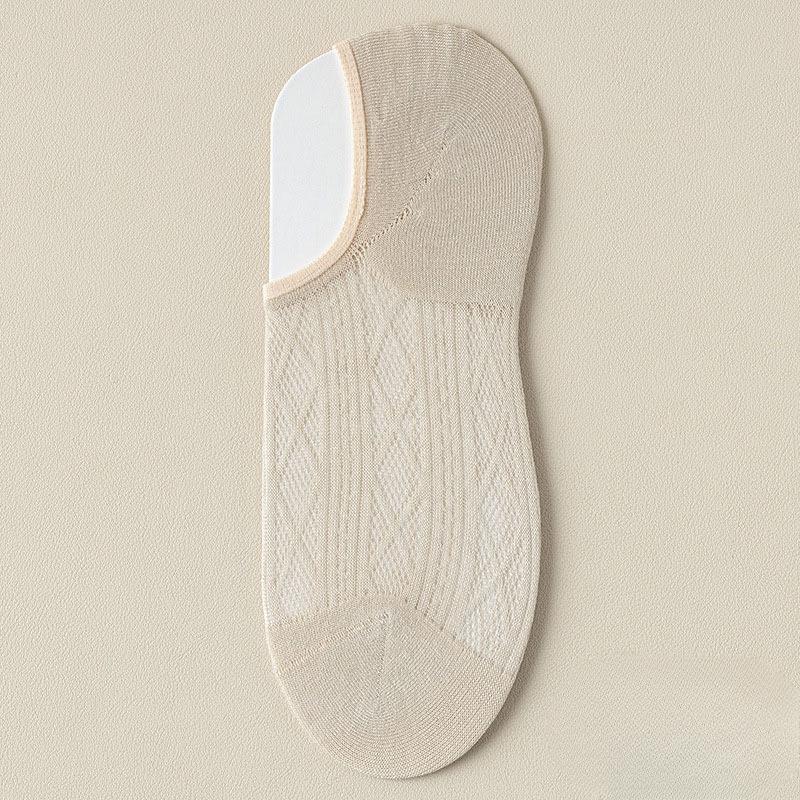 Women's Spring and Summer Thin Sweat Absorbing Breathable Mesh Boneless Invisible Socks