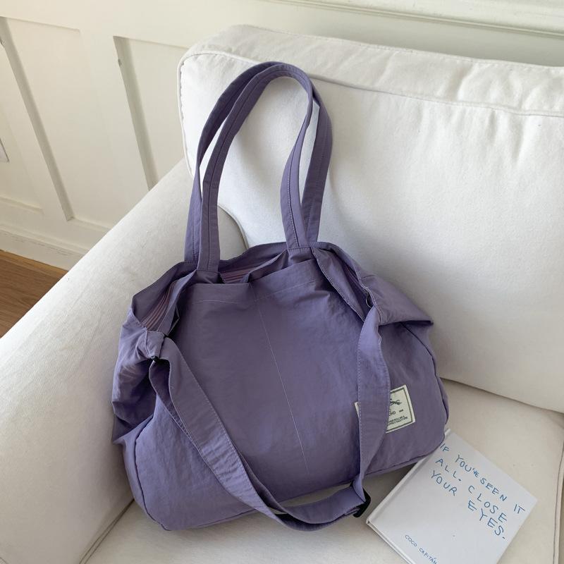 Japanese Solid Color Casual Anti-splashing Nylon Shoulder Bag Summer Lazy Wind Neutral Large-capacity Portable Messenger Bag