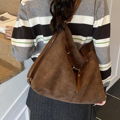 Ein Dreierpack Schultertaschen, Taschen mit großem Fassungsvermögen, Damen 2025 neuer Pendler-Rucksack, Tragetasche aus Wildleder.