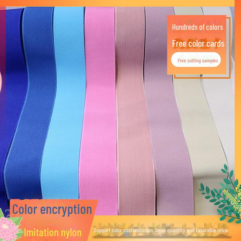 Polyester Imitation Nylon Elastic Webbing with Spot Color Processing - Clothing Accessories Rubber Band