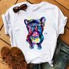 Cute French Bulldog T-shirt Animal Harajuku Print Pattern Shirt Fun French Bulldog Short Sleeves Animal Lover Tshirt Dog Mom Tee