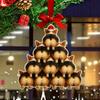 Acrylic Christmas Decor 2D Funny Dog Butt Stacking Xmas Tree Shaped Pendants for Tree Car Home Hanging Decor