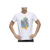 Adidas Tricou cu gât rotund cu imprimeu grafic, respirabil, pentru bărbați, topuri, alb DY8714