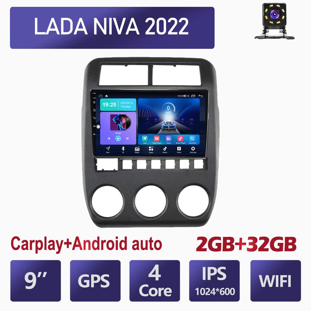

Icreative Android автомобильное радио для Lada Niva 2022+ мультимедийный видеоплеер навигация WIFI GPS Carplay DSP RDS 2din 4 + 64 ГБ 2+32GB