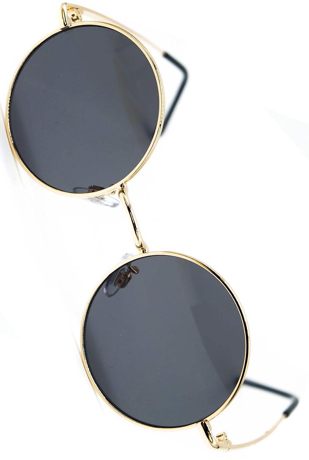 

Bliss Leather Gold and Smoke Round Glasses, Fashion Glasses, Round, Full-Rim, Rimmed, Sunglasses for Men and Women, Non-Prescription, Tinted, Clear,