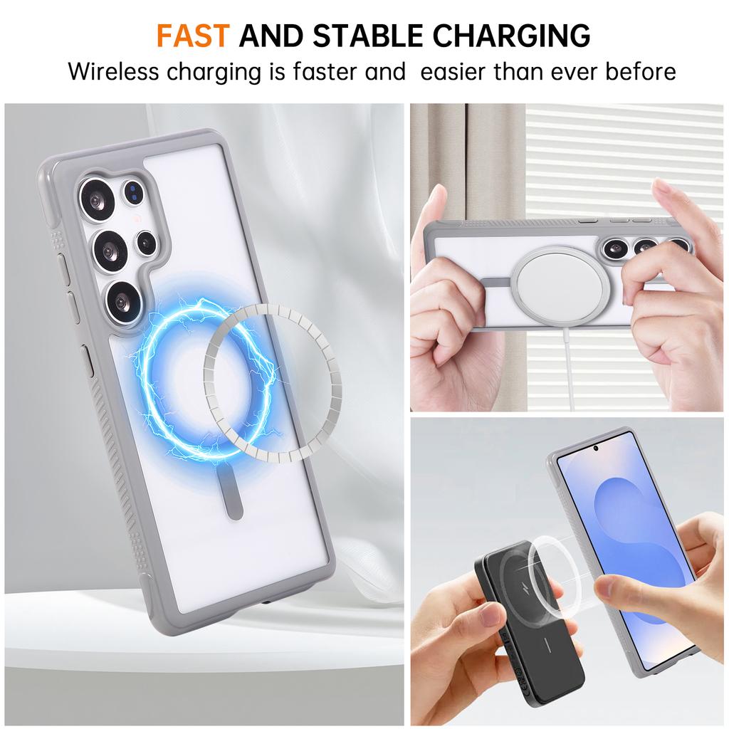 For Samsung Galaxy S25 Ultra Case TPU+PC Transparent Protective Phone Cover with Wrist Strap