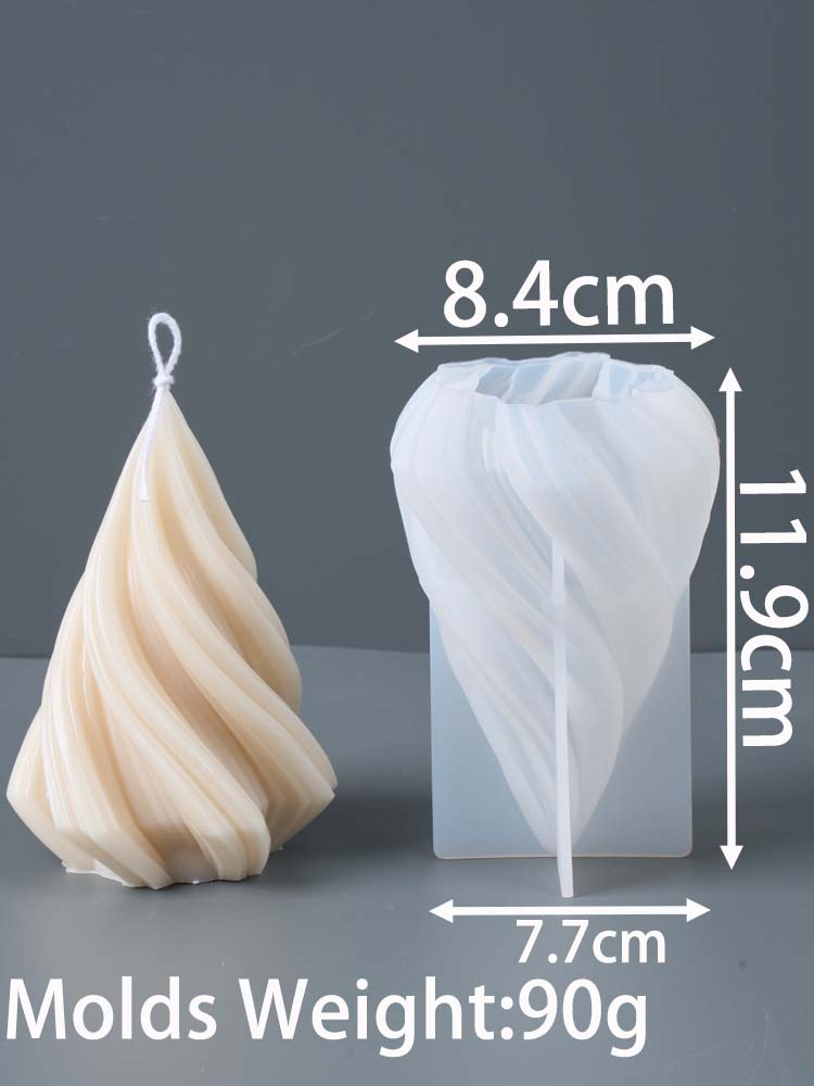 

3D Rotating Wave Silicone Candle Mold DIY Taper Scented Candles Soap Molds Plaster Resin Abstract Art Crafts Making Home Decor