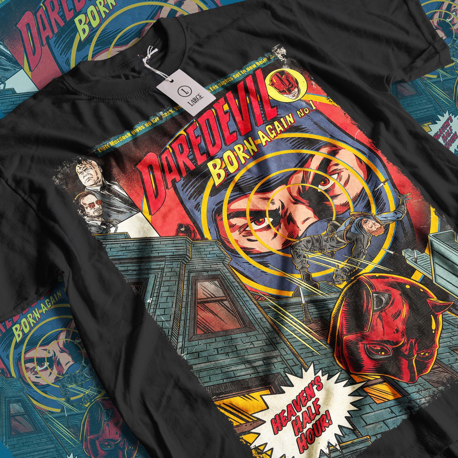 Daredevil Born Again TV Series T-Shirt: Vintage Superhero Movie Unisex Graphic Tee S