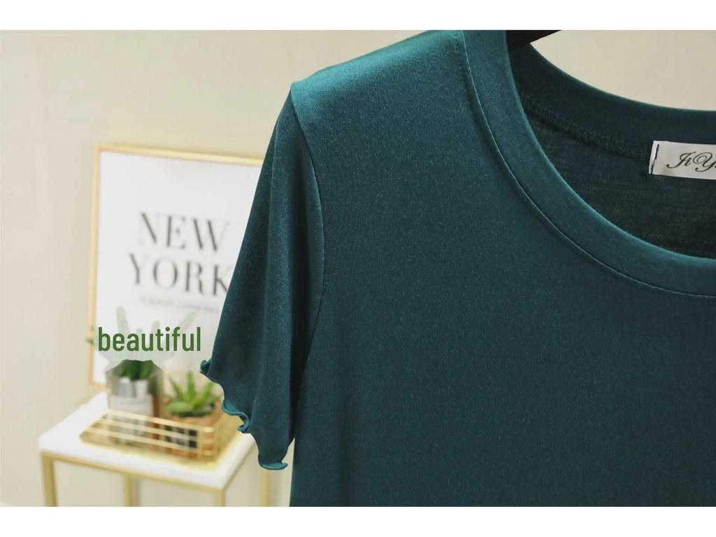 Women's Slim Fit Summer Ice Silk Short Sleeve Top