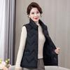 Down Cotton Vest Women's Short Autumn and Winter Western Style Cotton Waistcoat Plus Size Stand-up Collar Vest Mother's Jacket