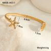 GEMCHIC Women's Summer Fashion Stainless Steel Cuff Bracelets 18K Gold Plated Open Bangle Floral Geometric Beach Jewelry