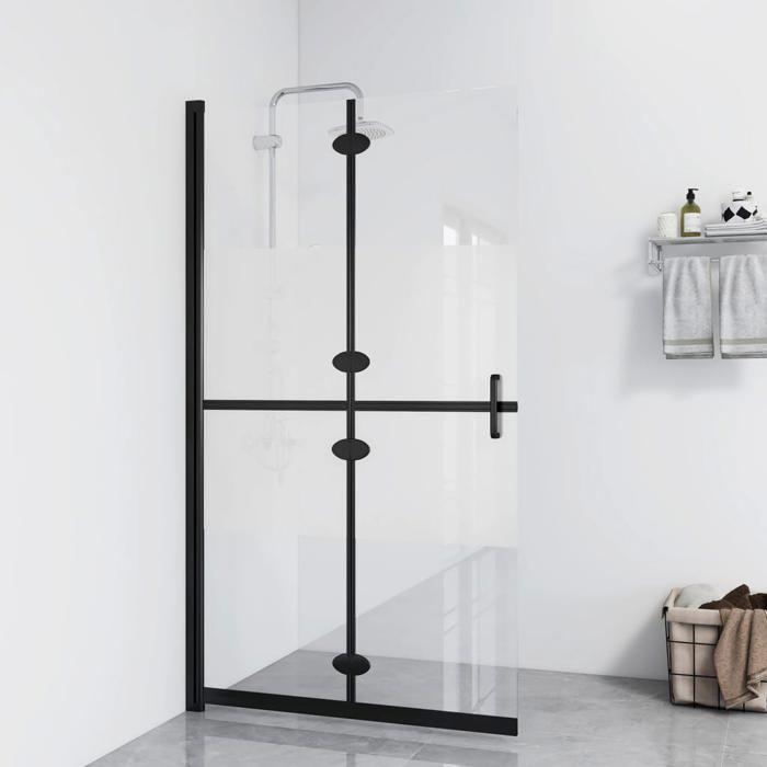 VidaXL Paroi de Douche Pliable Cloison de Baignoire Accessoire de Salle de Bain Cloison de Douche Maison Intérieur Verre ESG 151188