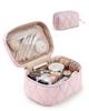 BAGSMART Makeup Large Small Cosmetic Travel Makeup Cosmetic Storage Bathroom Easy Perfect for Business Pink Pouch, Capacity, Organizer, Pouch, Pouch,