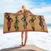 African Woman Beach Towel Bathroom Quick Dry Desert Geometric Sunblock Artworks Exotic Adult Towel for Yoga Camping Gym Hotel