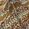 1m*1.4m Dark Brown Color Brocade Floral Pattern Velvet Fabric African Jacquard Fabrics for DIY Sewing Dress Cheongsam