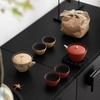 Convenient High-End Ceramic Quick Tea Set with One Pot and Two Cups, Lid Bowl, Convenient Outdoor Travel Kung Fu Tea Set