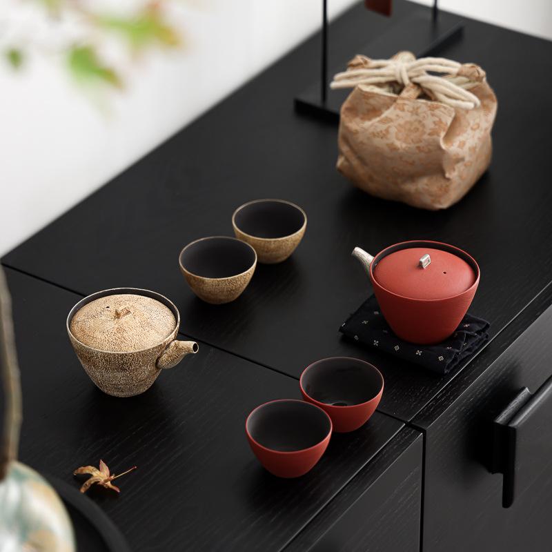 Convenient High-End Ceramic Quick Tea Set with One Pot and Two Cups, Lid Bowl, Convenient Outdoor Travel Kung Fu Tea Set