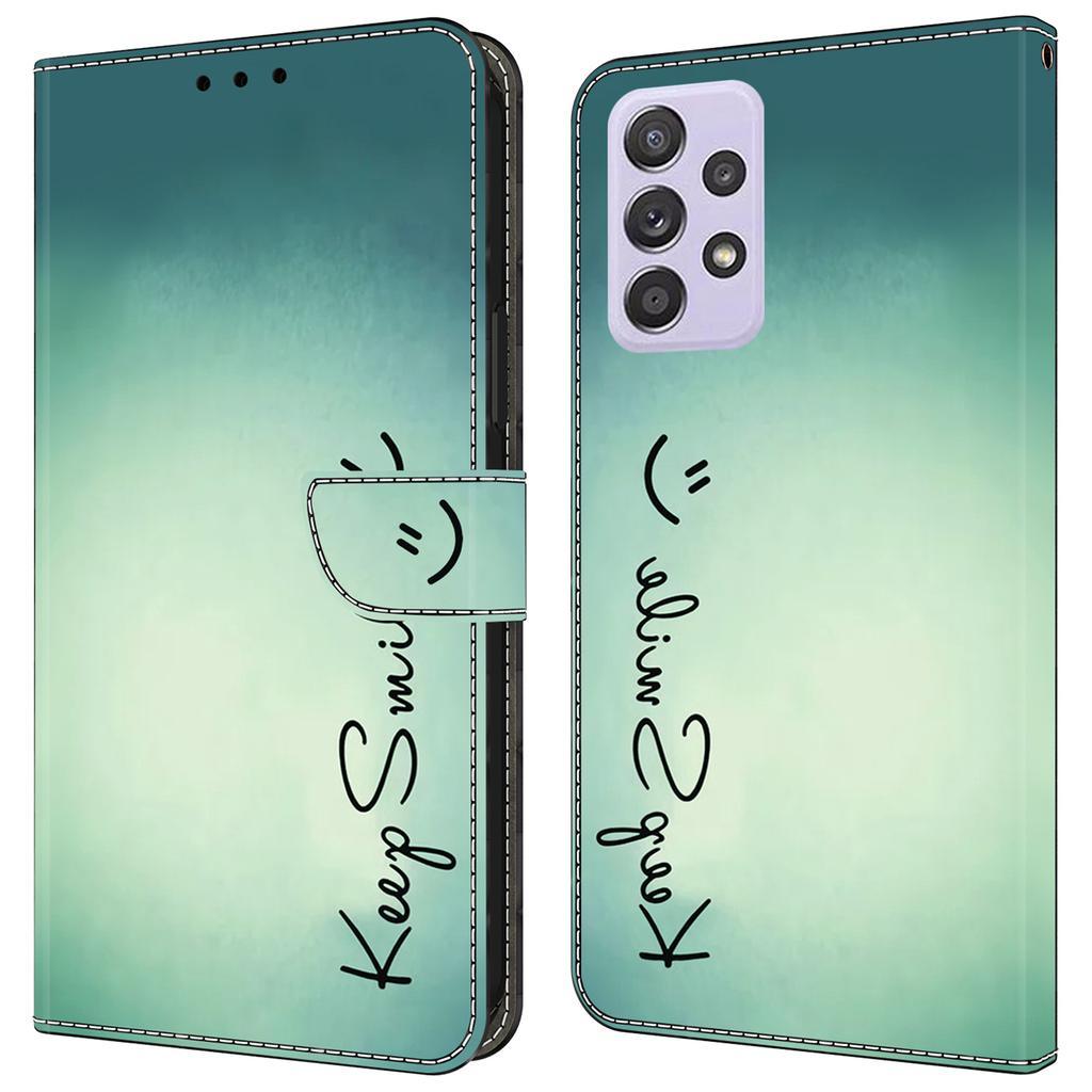 Pro Samsung Galaxy A52 4G/5G/A52s 5G Pouzdro Vzorový tisk Vyklápěcí Folio Kožený Kryt na Telefon