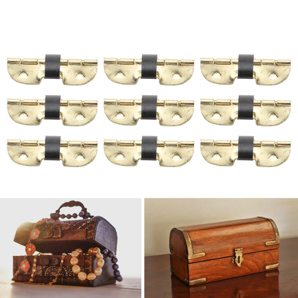 100 Pcs Spring Hinge Sturdy Iron Self Closing Spring Loaded Hinge for Glasses Case Jewelry Box
