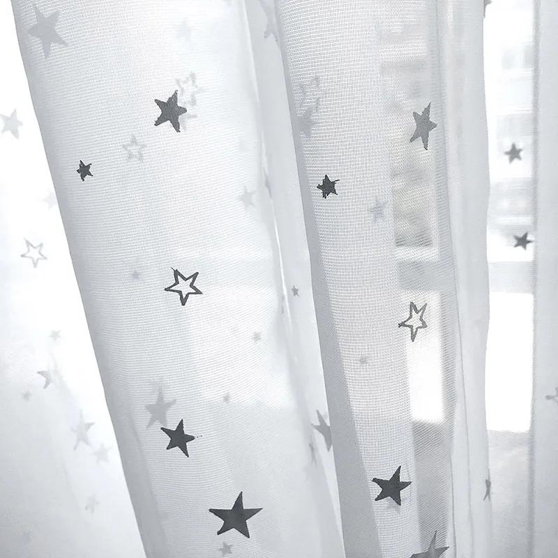 Glanzende Sterren Kinderkleding Gordijnen Voor Kinderen Jongen Meisje Slaapkamer Woonkamer Blauw/Roze Verduisterend Cortinas Gordijn wp123#40 1pc W100CM X H125CM&Rod Pocket process