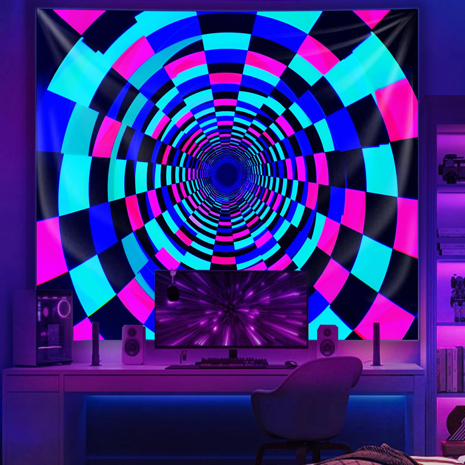 Psychedelic Spiral Tapestry Art Wall Mural Decorative Backdrop Bohemian Modern Minimalist Room Decor 100X70CM