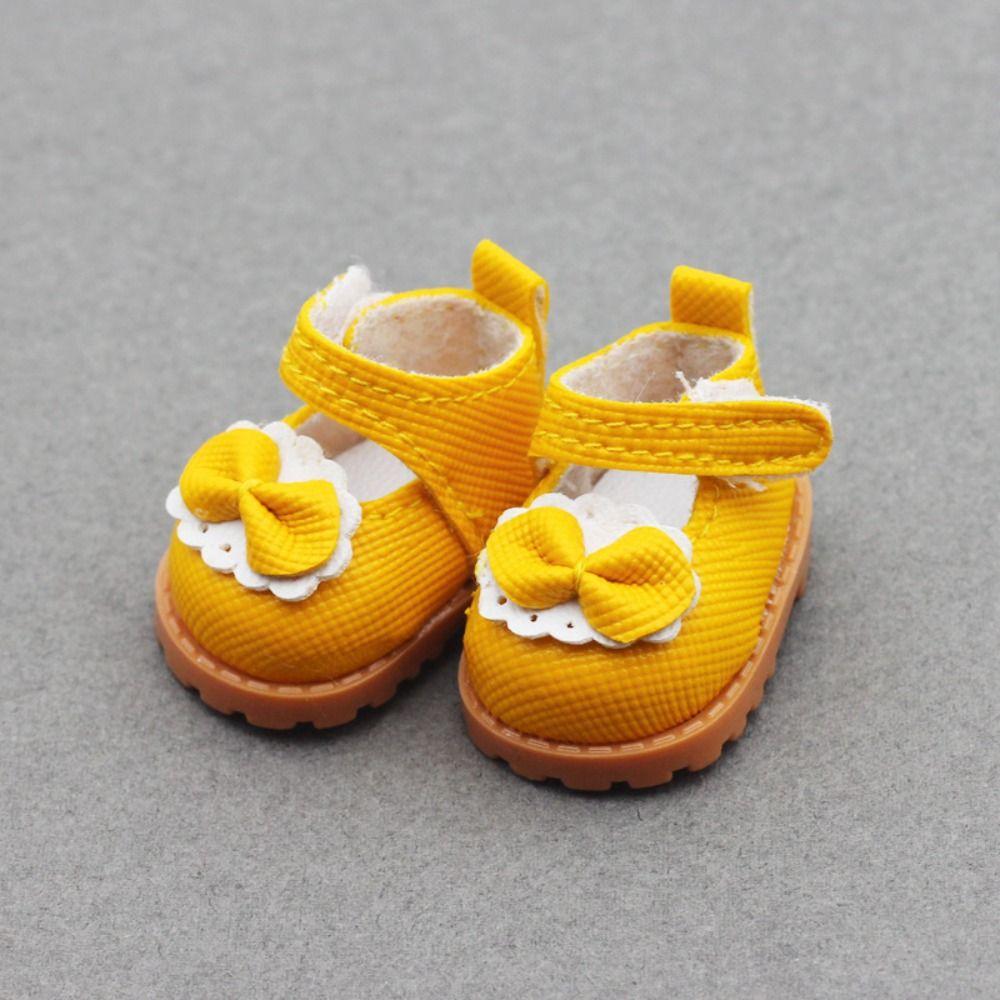 Doll Leather Shoes Labubu Bow Shoes for 17cm Labubu 10cm EXO /Cotton Doll Finger Shoes