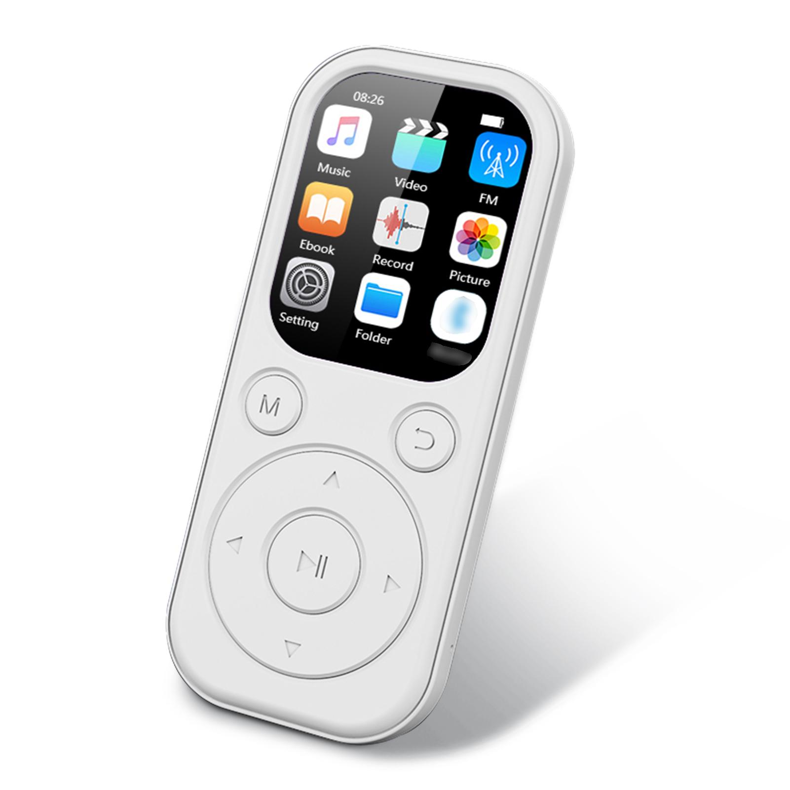 

MP3/MP4-плеєр, 1,8-дюймовий IPS-екран, портативний програвач пісень із BT 5.4, відео/диктофоном/FM No Memory Card білий