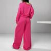 Nuovo Set Moda Autunno e Inverno: Crop Top Sottile Scollato e Pantaloni Lunghi Casual