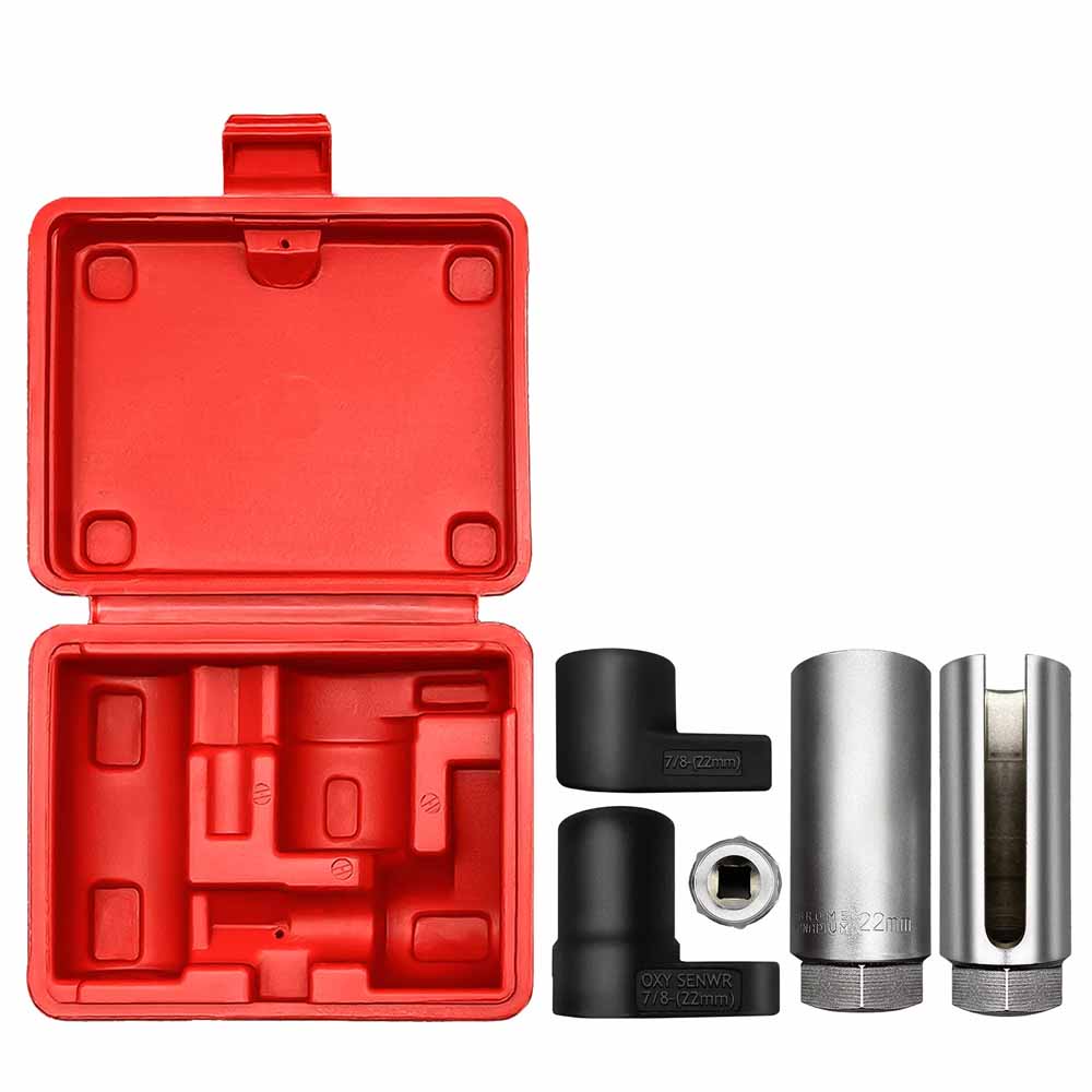 5pcs Oxygen Sensor Socket Wrench Kit 22mm 1/2"&3/8" Drive Removal Lambda Installation Repair Tool Automotive Parts Accessories