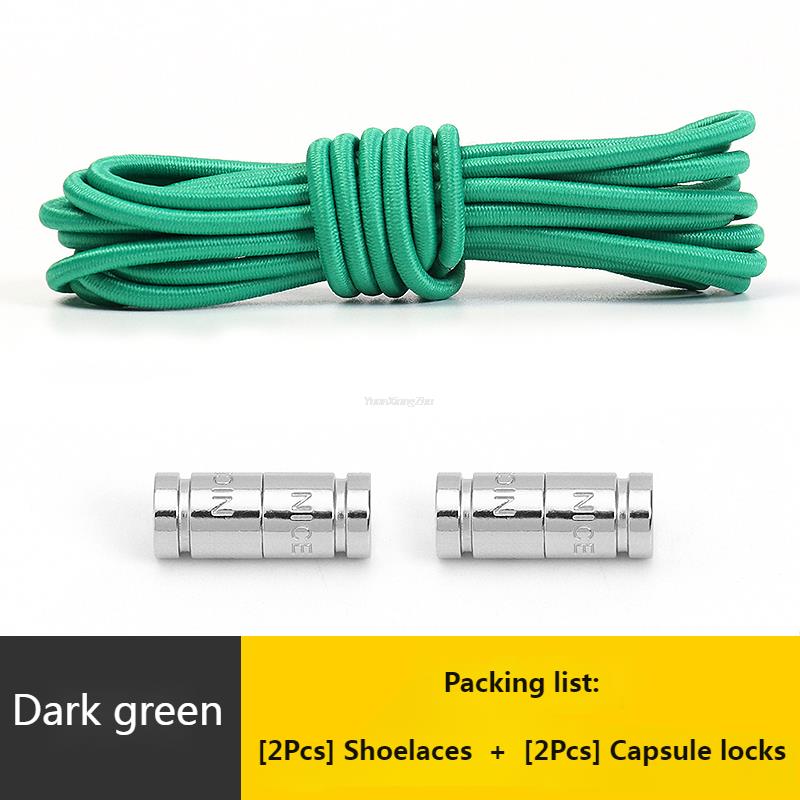 No Tie Shoe Laces Round Capsule Metal lock Elastic Shoelaces For Sneakers easy installation Lazy Shoes Lace Accessories