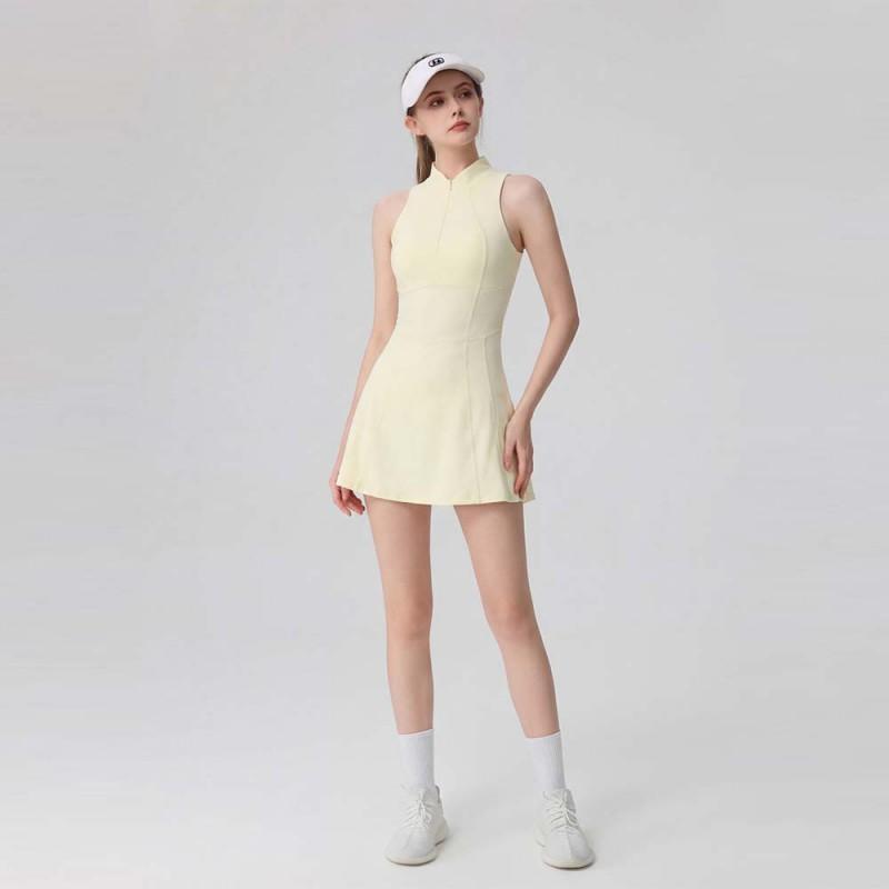 Womens Sleeveless Tennis Dress With Built-in Bra Pad Quick-Dry Stretch Sport Workout Running