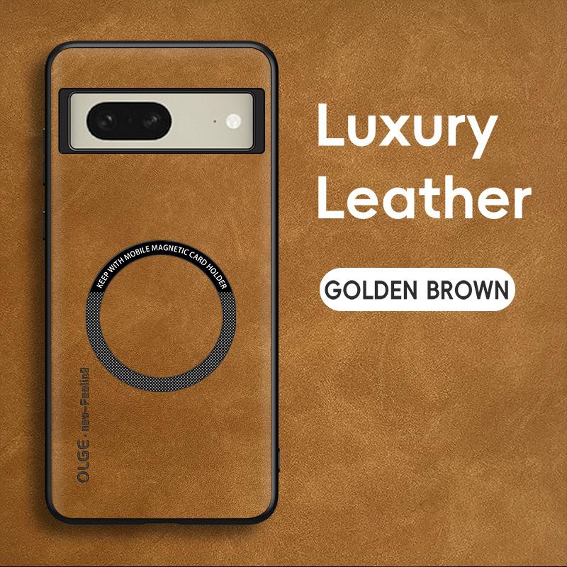 For Google Pixel 8 8 Pro 8A Fine Hole Sheepskin Magnetic TPU Soft Edge Anti-Drop Anti Fingerprint Phone Case