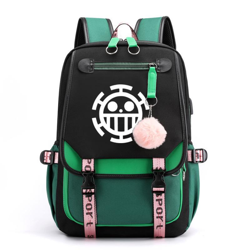 One Piece Peripheral Printed Backpack, Large Capacity School Bag For Young Students one piece backpack зелёный