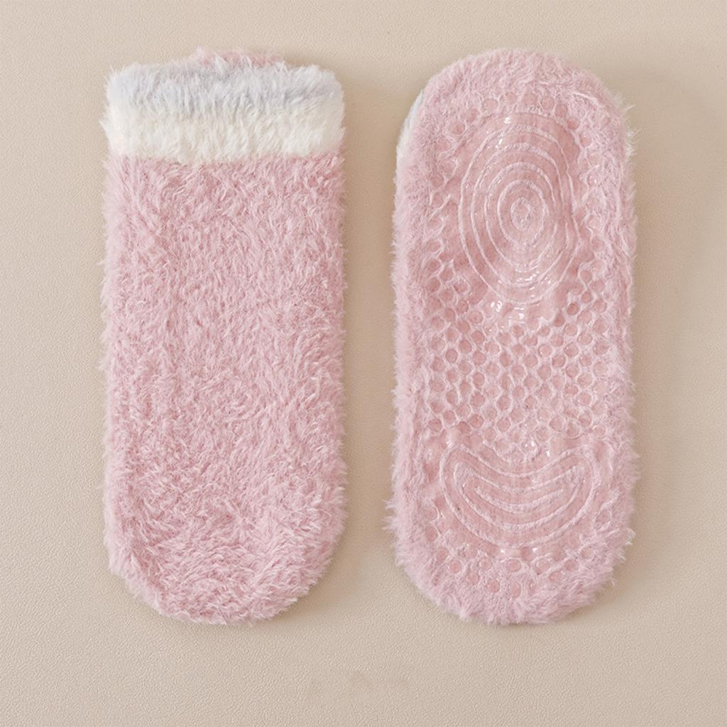 Women's Thick Warm Non- Sleep Socks for Indoor Home, Color Block, Non-Shedding
