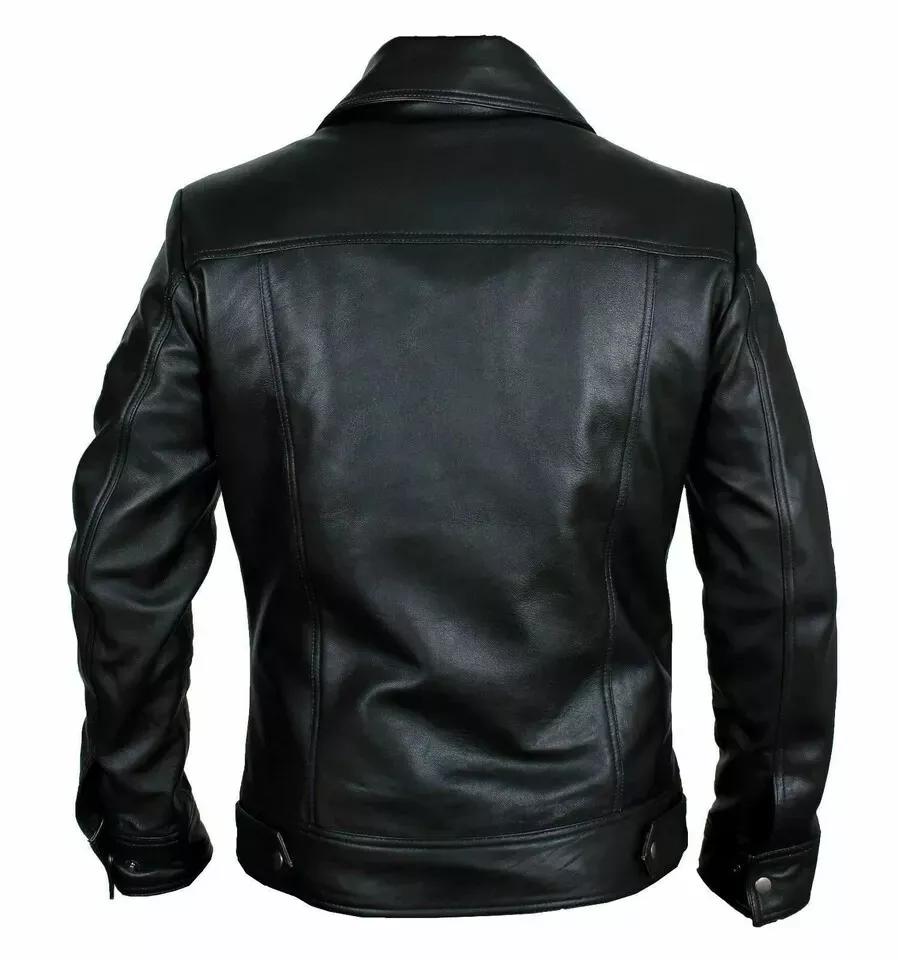 New Men Jacket Black Stylish Genuine Lambskin Leather Handmade Lambskin Soft Real