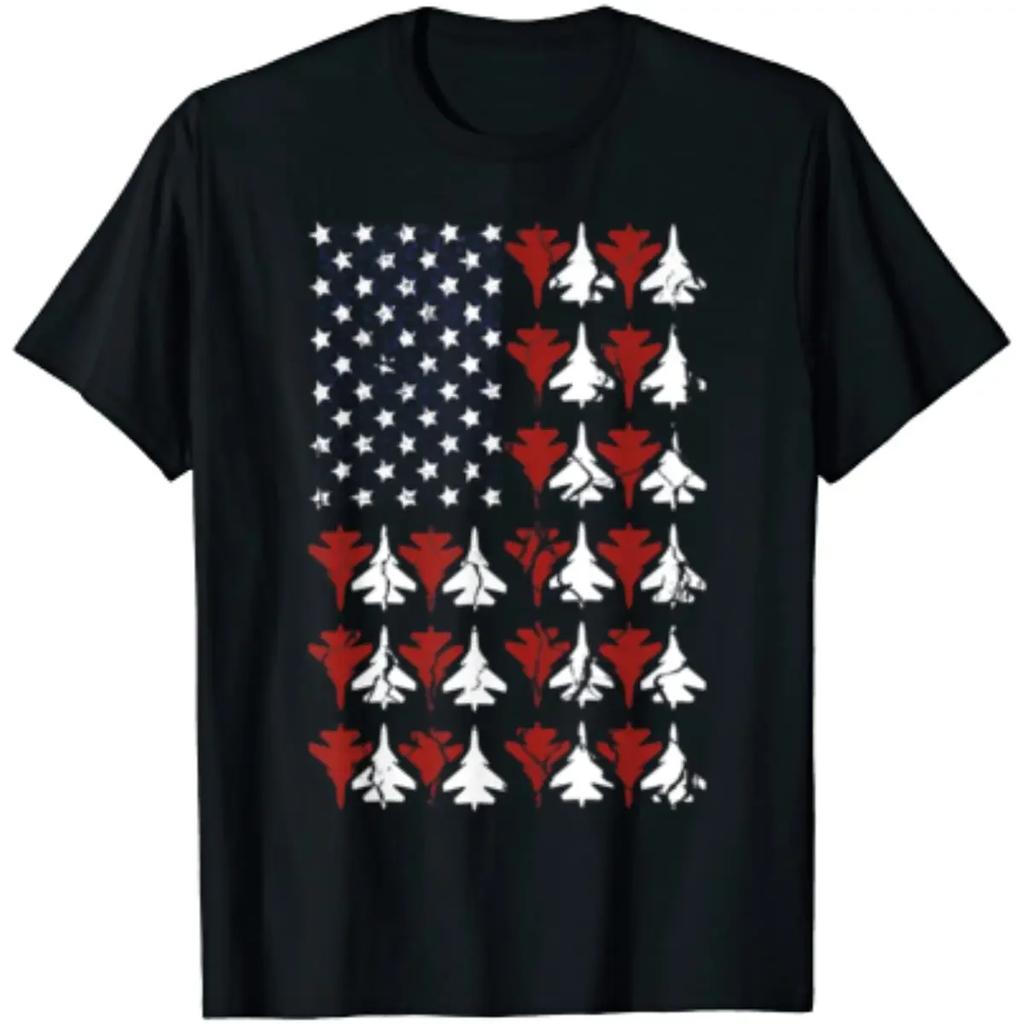 American Flag Aircraft US F22 Fighter Jet Air Force Unisex TShirt Short Sleeve Casual Boys TShirts