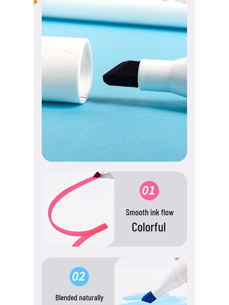 Master Dual-Tip Refillable Markers for Kids - Oil-Based Colored Pens for Art and Drawing