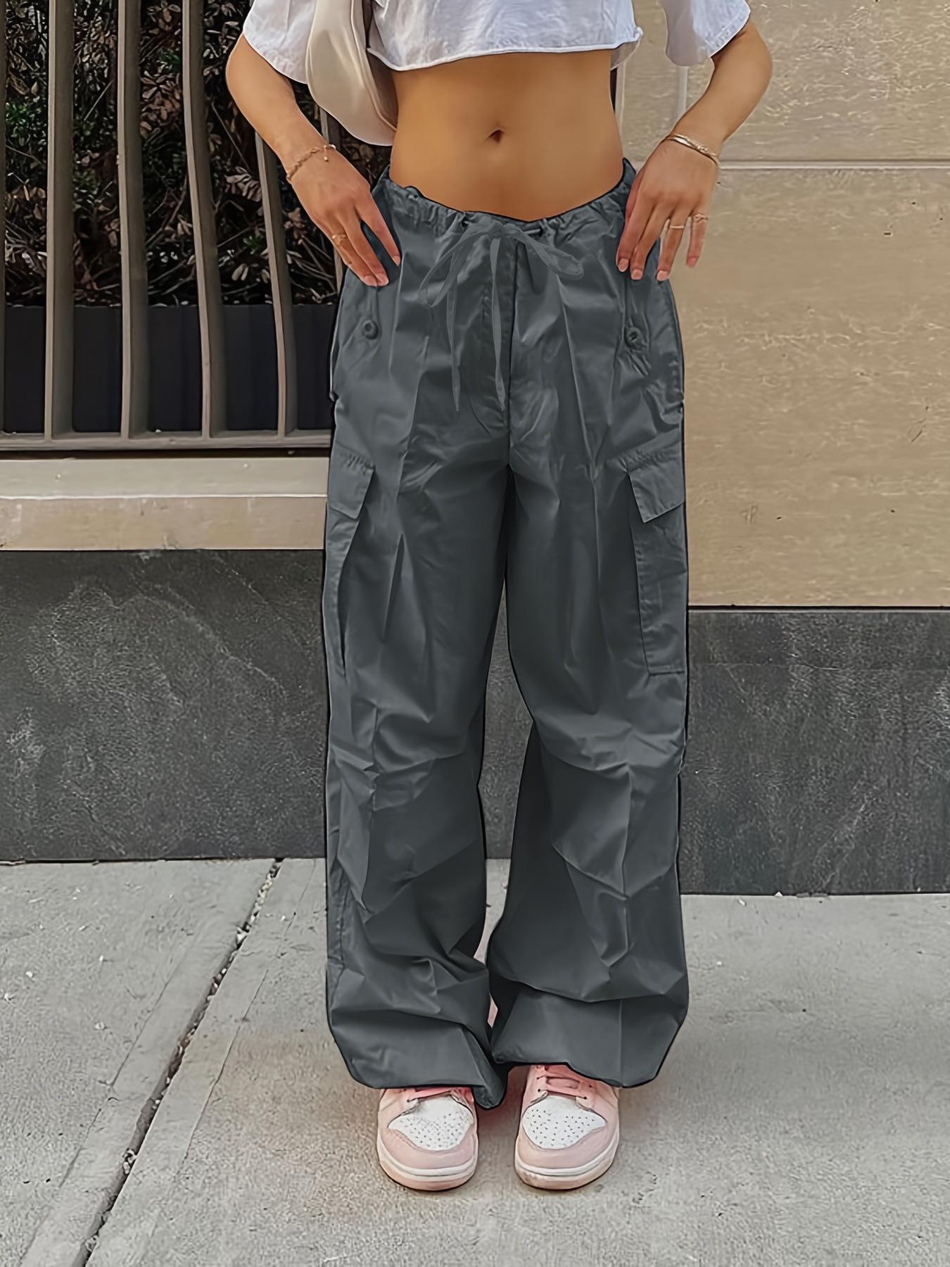 

European Autumn 2026 Loose Cargo Pants: Casual Low-Waist Joggers, Plus Size Slimming Trousers XL серый