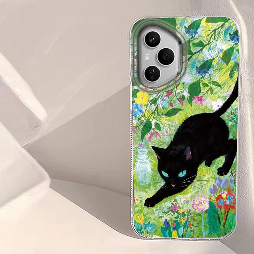 Retro Lucky Cute Cat Flower Phone Case for Honor 400 200 90 Smart Pro Magic7 6 5 70 Lite X9a X9c X9b X8b X8a X8c X7c X6c Cover