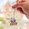 6Pcs Double Sided Special Shaped Exquisite Pattern Diamond Painting Keychain Rhinestone Painting Keychain Pendant for Beginners