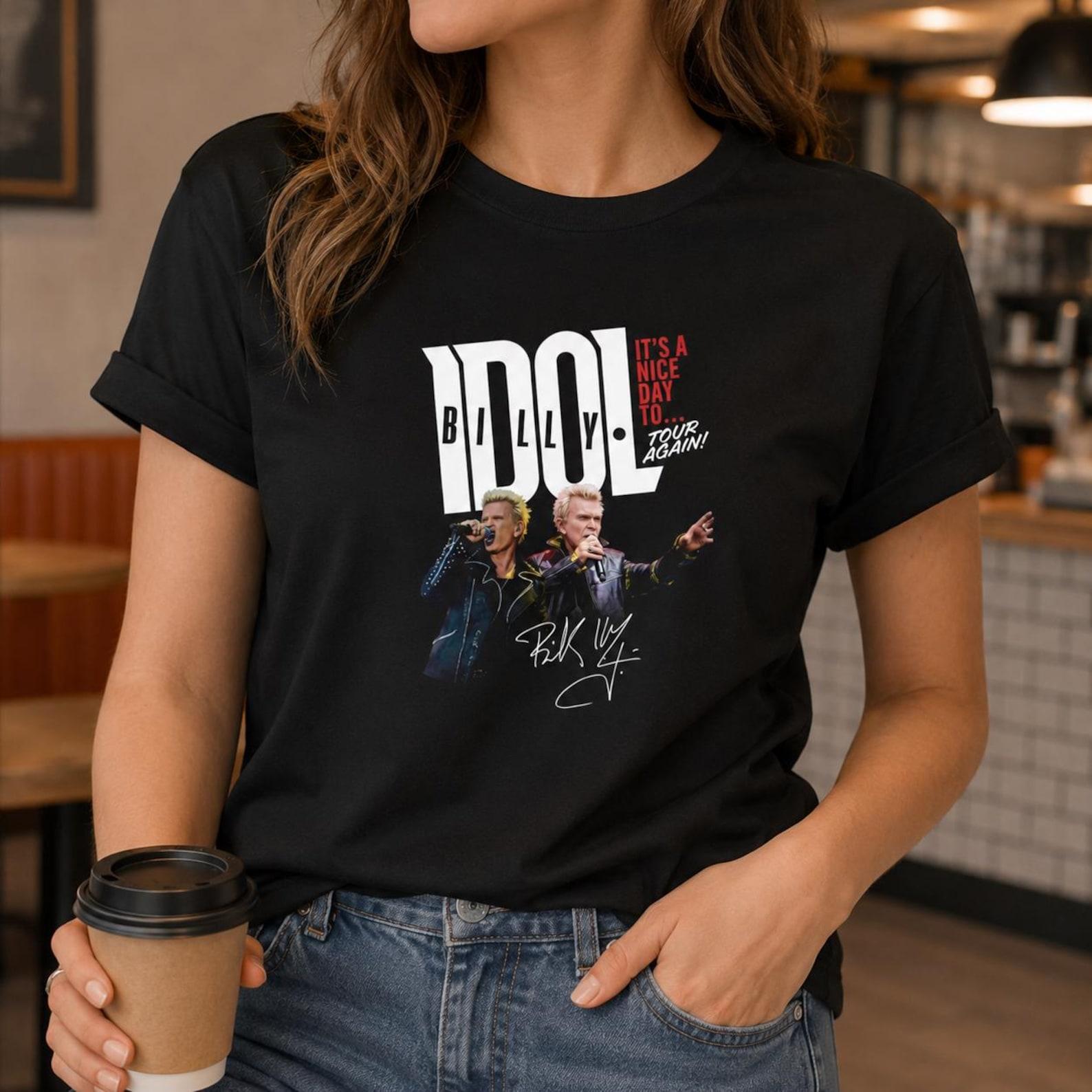 Billy Idol Signature Tee, Billy Idol Fan Gift, Billy Idol 90s Vintage T-Shirt, Billy Idol Tour 2026 Shirt, Billy Idol Merch, Tour 2026 Shirt 4XL