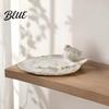 Decorative Entrance Tray Elegant Bird Leaf Shaped Trinket Dish  Resin Jewelry Tray  Vintage Gold Ring Unique Feather Ornament Holder for Nightstand