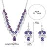 Set Fashion Trend Zircon Earrings & Necklace with Purple Water Drop Pendant - Elegant Jewelry Clavicle Chain
