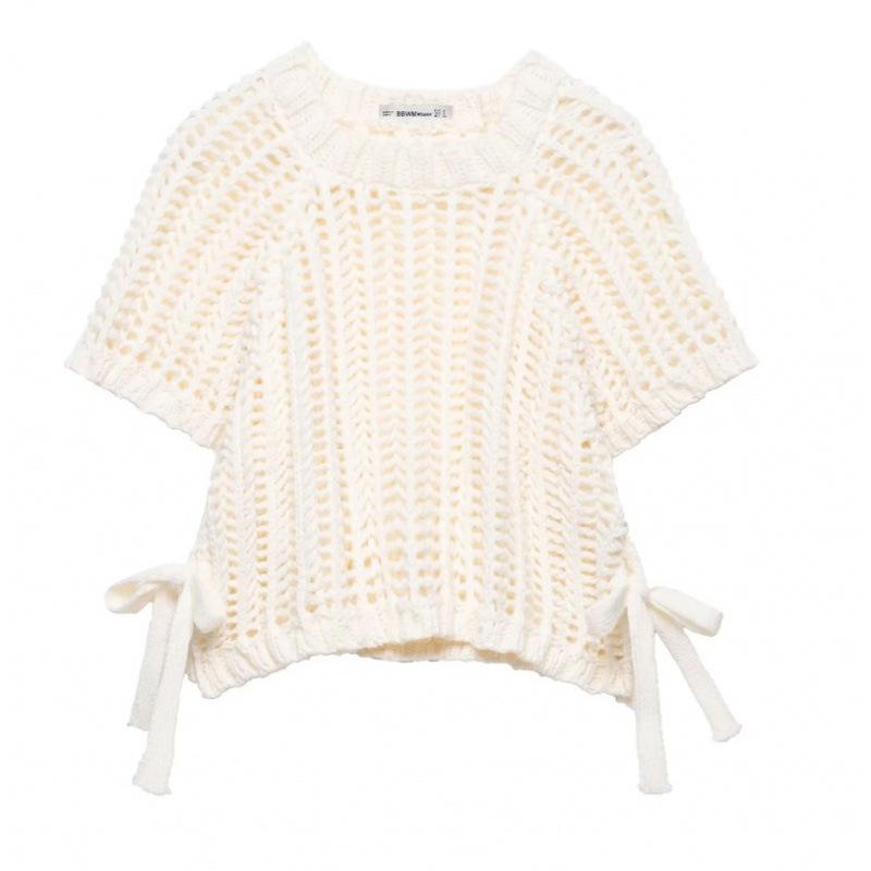 

European Style Multi-color Chunky Knit Decorative Sweater Small бежевый