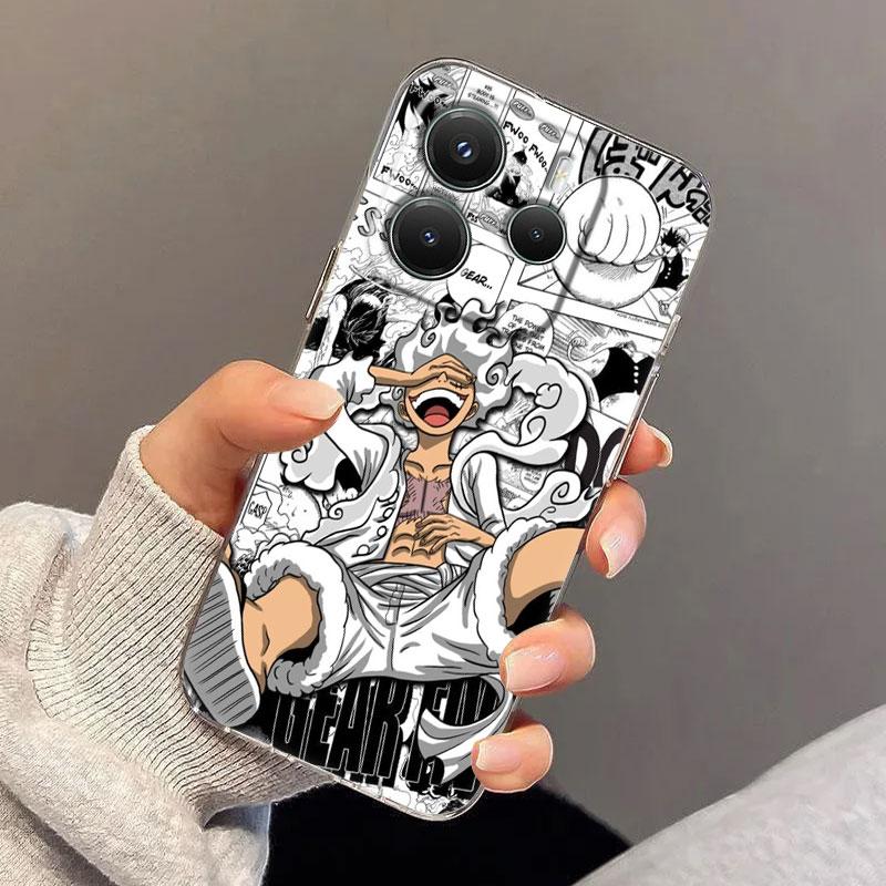 Japan O-One Piece Case For Xiaomi Redmi Note 15 14 13 12 11 Pro Plus Luffy Gear 5 Cover For Redmi 15C 15 14C 13C 12C Phone Cases
