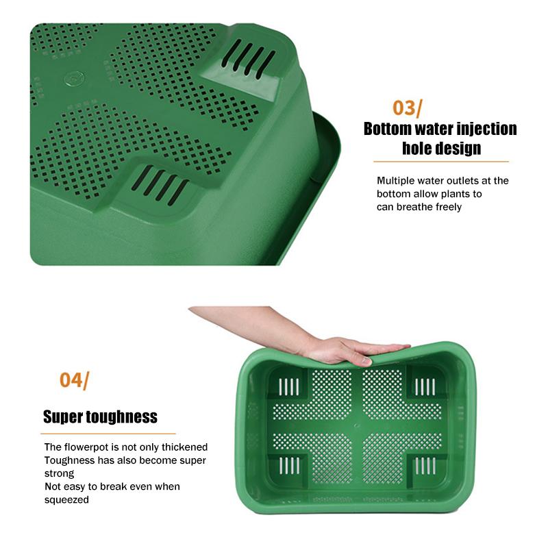 Vegetable Planter Shatterproof Impact Resistance Drain Hole Design Rectangular Flower Pot Windowsill Planter Box Garden Supplies